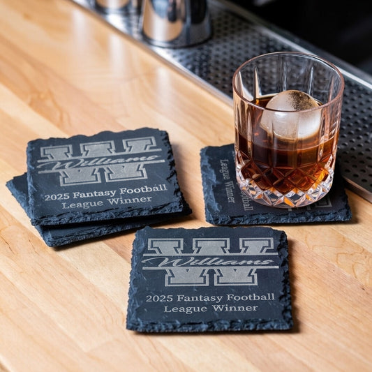 4" Custom Personalized Slate Monogram Coasters