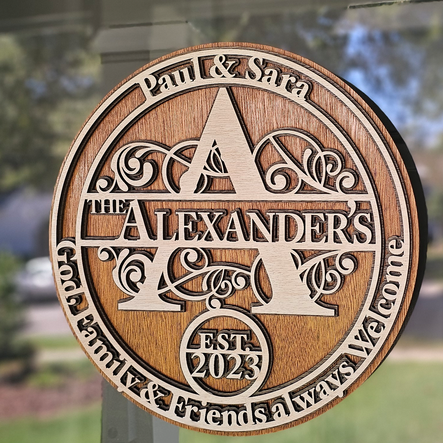 Split Monogram Sign Close 