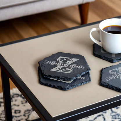 4" Custom Personalized Slate Monogram Coasters