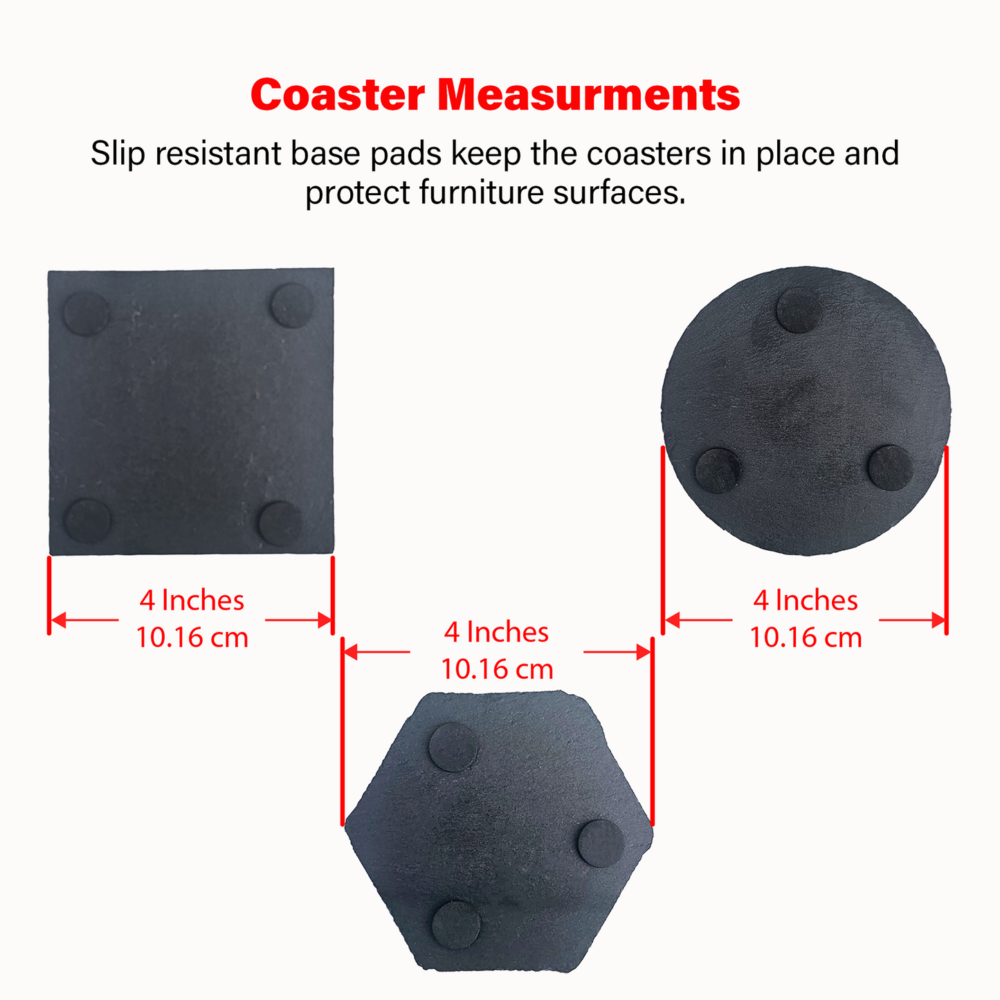 4" Custom Personalized Slate Monogram Coasters