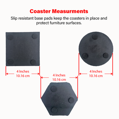 4" Custom Personalized Slate Monogram Coasters