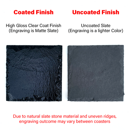 4" Custom Personalized Slate Monogram Coasters