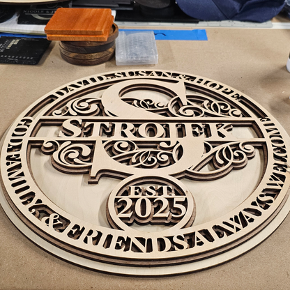 18" Personalized Split Monogram Door Sign - Custom Designed